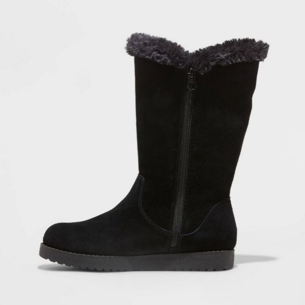 Women's Charleigh Tall Shearling Style Boots Black - Universal Thread™ - Picture 2 of 4